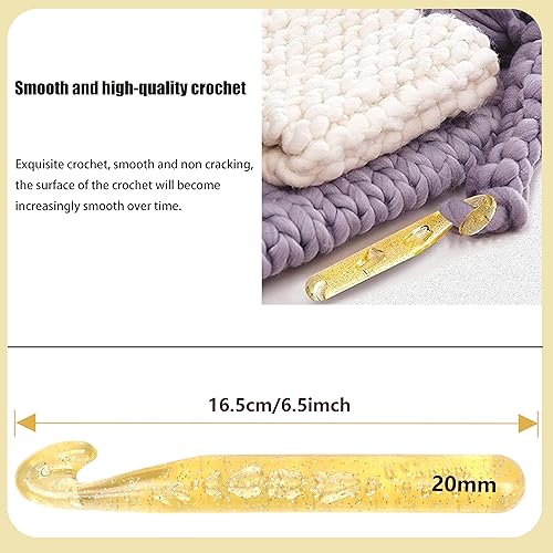 Miniatura 2 de GMMA Ganchos de ganchillo grandes para hilo grueso, ganchos de ganchillo jumbo para bufandas de alfombras grandes de lana (0.787 pulgadas)