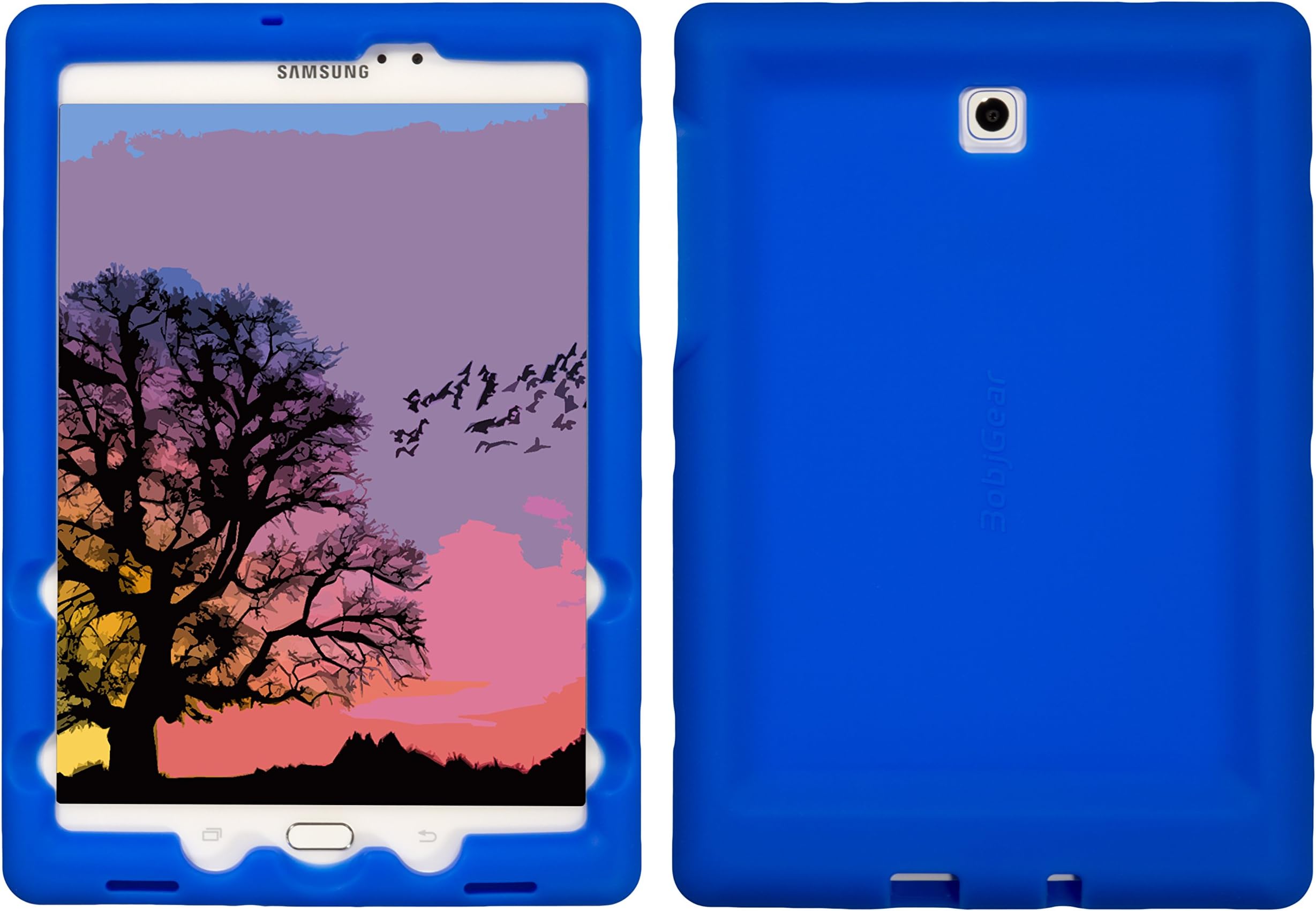 Bobj Rugged Case for Samsung Galaxy Tab S2 8.0, Tab S2 Nook 8 – BobjGear Custom Fit - Patented Venting - Sound Amplification - BobjBounces Kid Friendly (Batfish Blue)