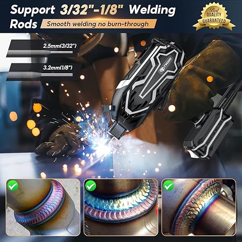 Miniatura 5 de Máquina de soldadura portátil de mano, pantalla digital y función de memoria, soldador ARC IGBT de 120 A 110 V, arranque en calienteantiadherente