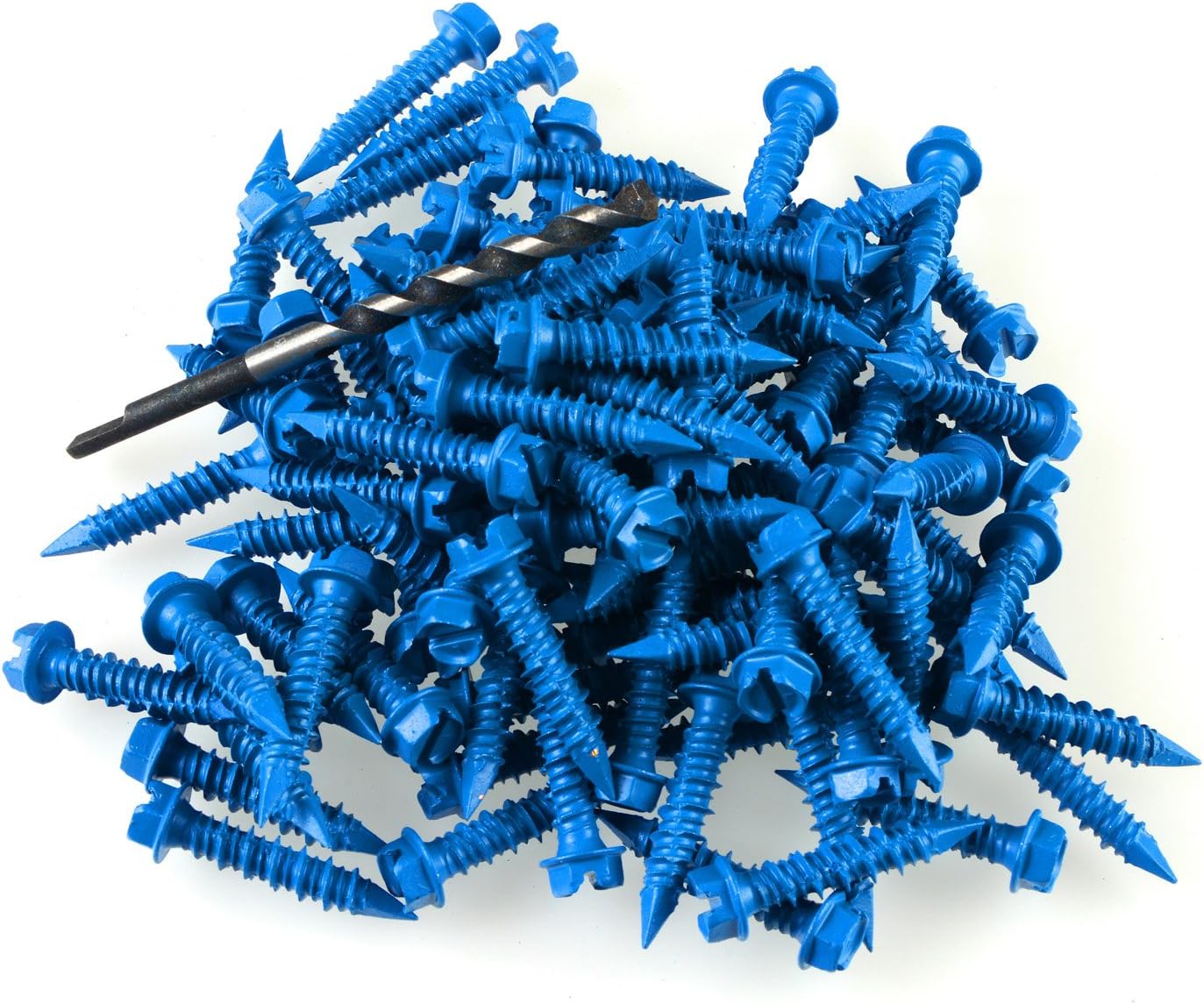 AN-115 Diamond Tip Hex Head Concrete Screw Anchor 1/4" x 1 1/4". 100 Piece With Drill Bit