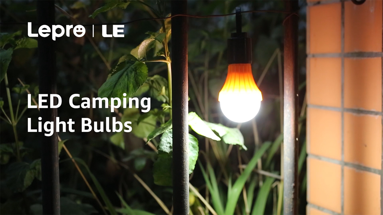 Image of Lepro Portable LED Camping Lantern, Camping Essentials with 3 Lighting Modes, Hanging Tent Light Bulbs with Clip Hook for Camping, Hiking, Hurricane, Power Outages, Batteries Included, 4 Packs