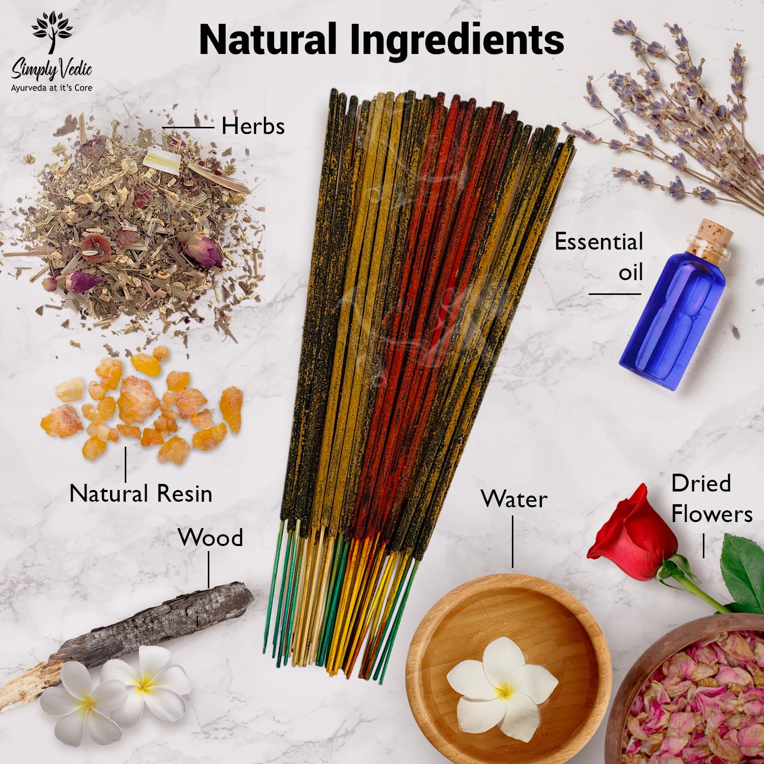 Simply Vedic Luxe Incense Sticks Set-Premium Aromatherapy Collection, 175 Natural Scented Sticks (Lavender, Sandalwood - Image 3