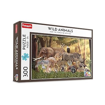 Funskool-Wild Animals,Educational,300 Pieces,Puzzle,for 3 Year Old Kids and Above,Toy - image, photos