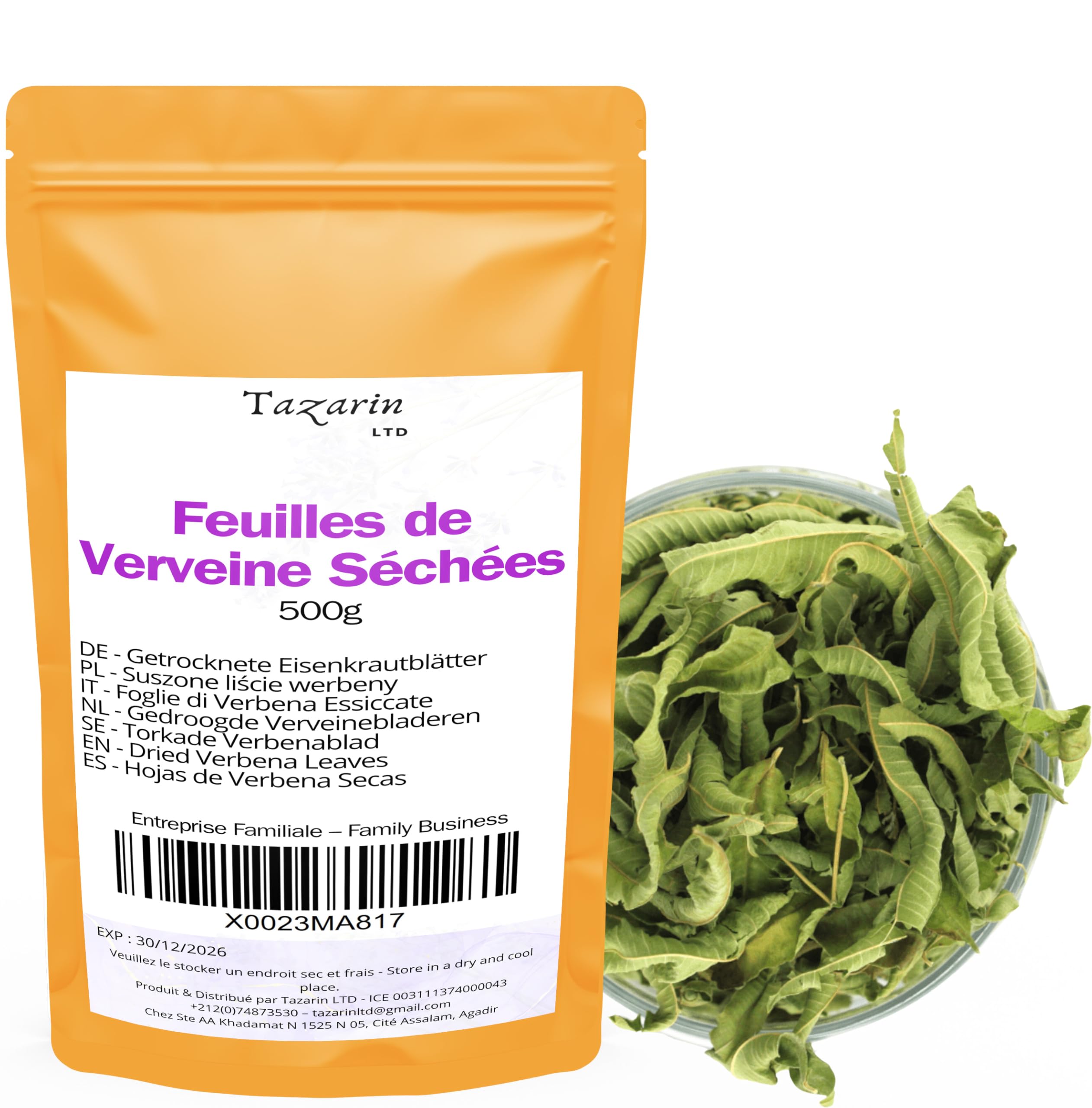 500g Verveine Citronnée - Feuilles Entières Séchées - Aloysia Citrodora - Tisane Infusion - Sommeil et Détente - 100% Naturel, Pur et Sans Additifs | Qualité Supérieure