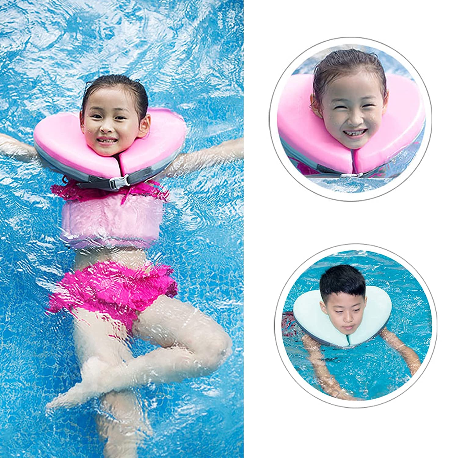 Flotador de piscina, anillo de natación portátil para el cuello para entrenamiento y ejercicios en el agua Collar de natación ecológico para aeróbicos acuáticos para adolescentes y adultos