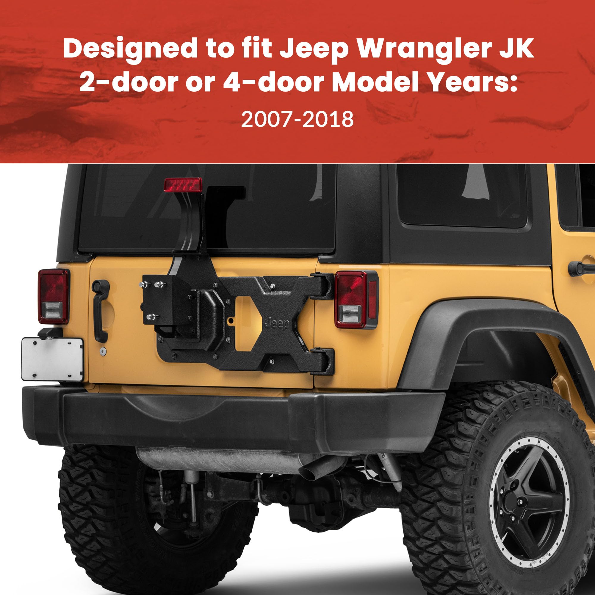 Amazon.com: Jeep Licensed by Redrock HD Tire Carrier with Mount