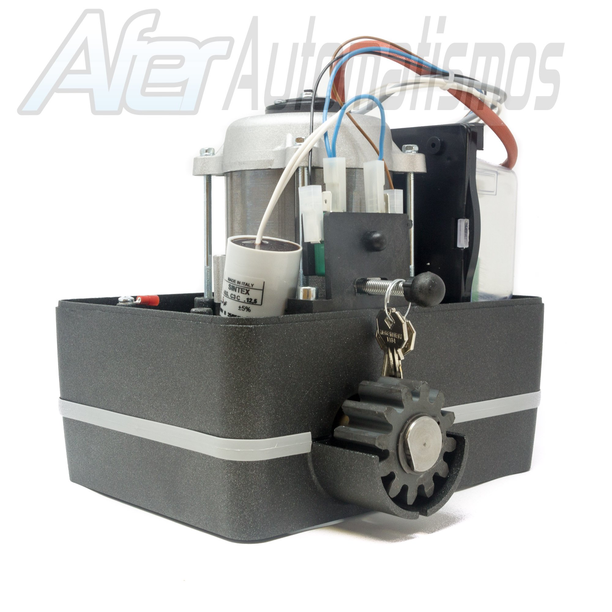 Kit motor para puerta de garaje o cancela corredera VDS SIMPLY 600 Kg – 230 v + 2 mandos Rolling code 4 canales 433 Mhz.