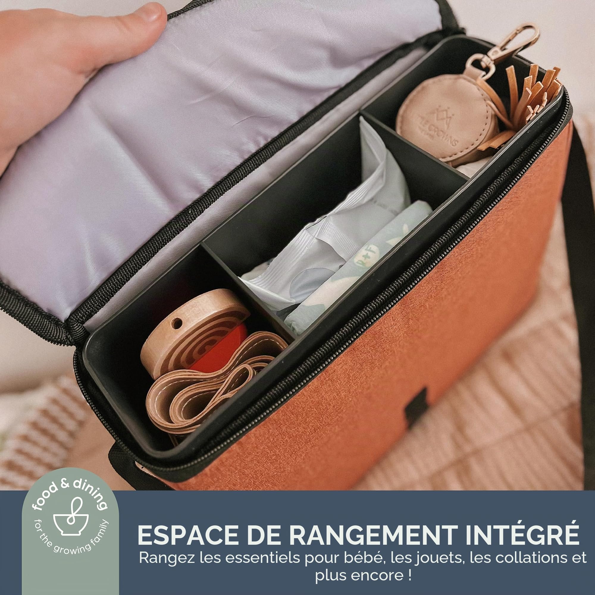 Dreambaby Siège rehausseur On-The-Go pour enfants – Chaise haute portable avec compartiments de rangement pratiques – S'adapte à la plupart des chaises de salle à manger – Léger, compact et facile à