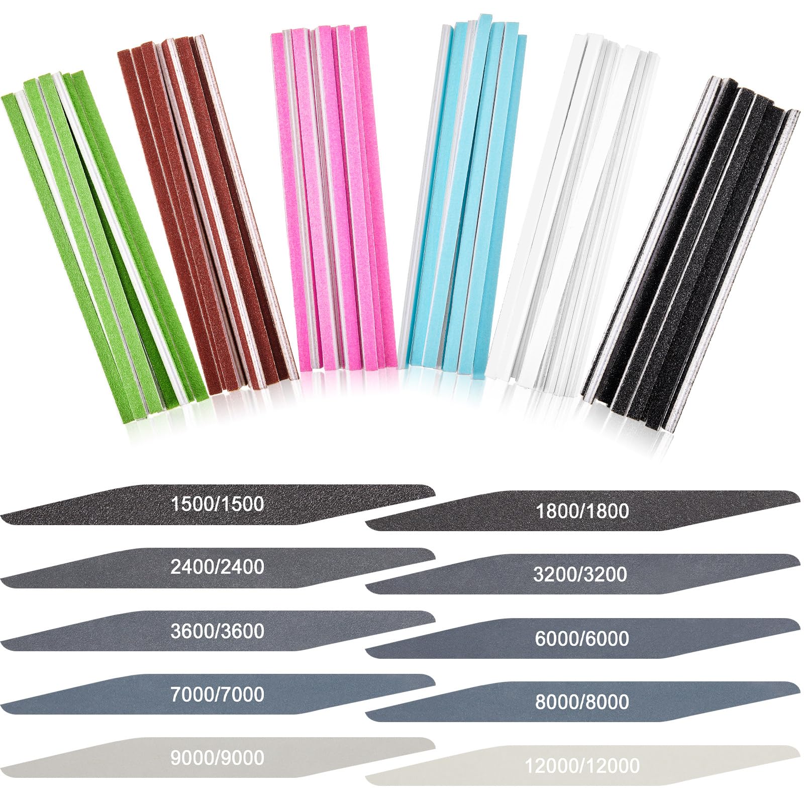 Honoson 70 Pcs Sanding Sticks Polishing Sticks Fine Sanding Twig Coded Abrasive Sand Twig for Plastic Model Assorted Metal and Wood Sand Tool