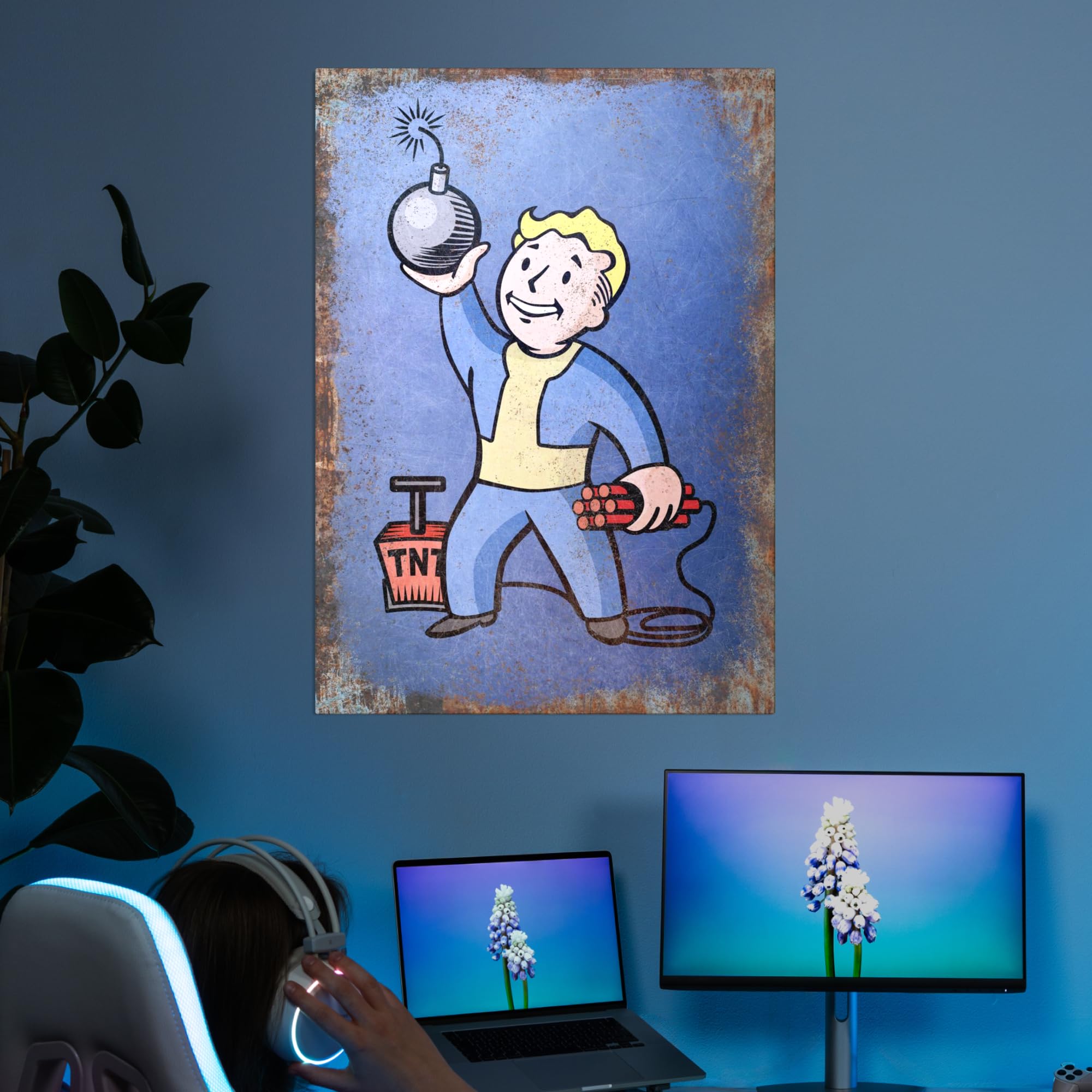 Displate – Poster in metallo – Montaggio magnetico – Fallout – TNT – Dimensione L – 67,5 x 48 cm