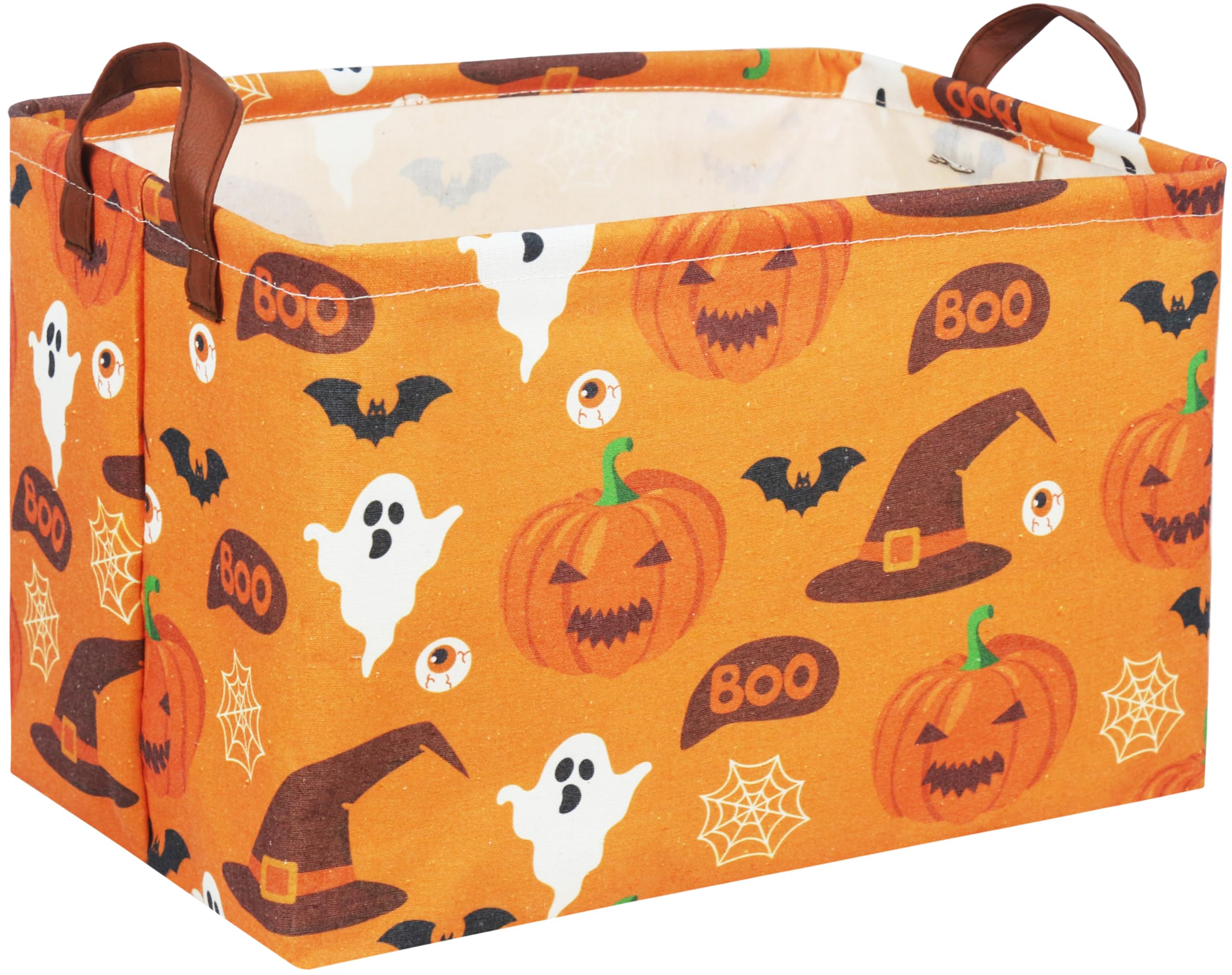 Essme Rectangular Halloween Baskets,Kids Basket Empty with Handles,Cute Baskets for kids Room Decor,Boys and Girls, Candy Bins,( Halloween).