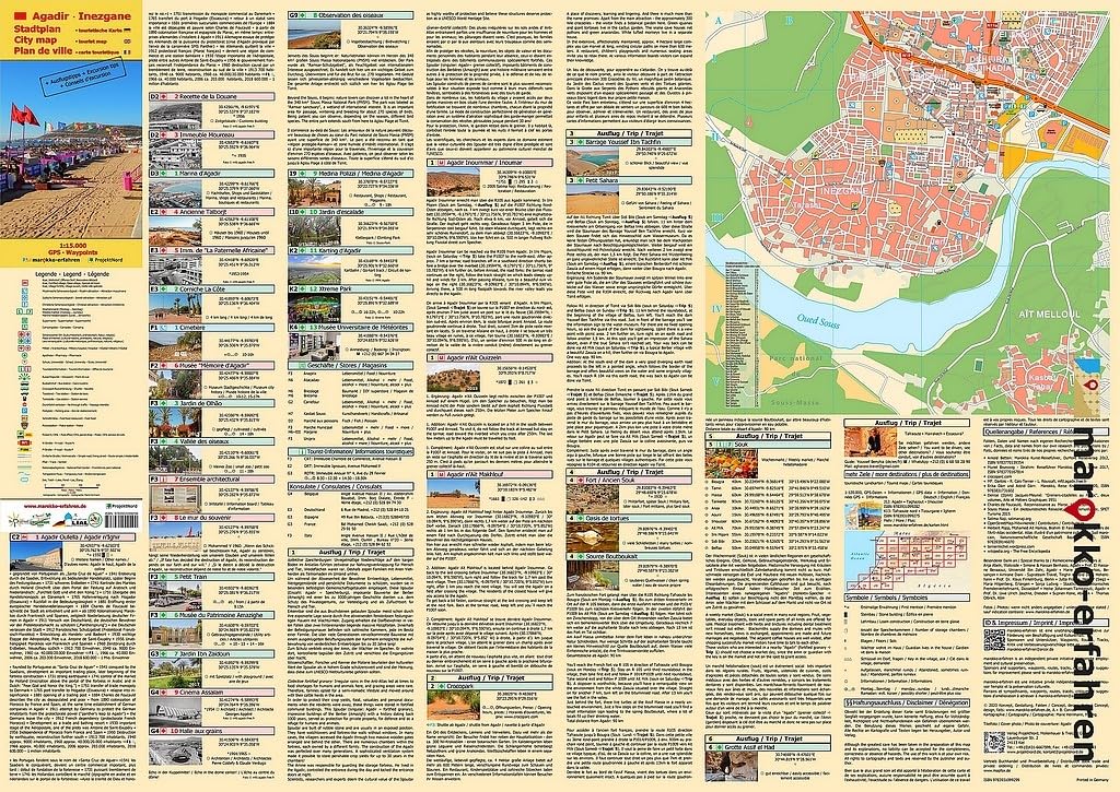 Stadtplan Agadir - Cityplan Inezgane 1:15.000 + GPS-Waypoints: Marokko - Mit Ausflugstipps: SP Agadir