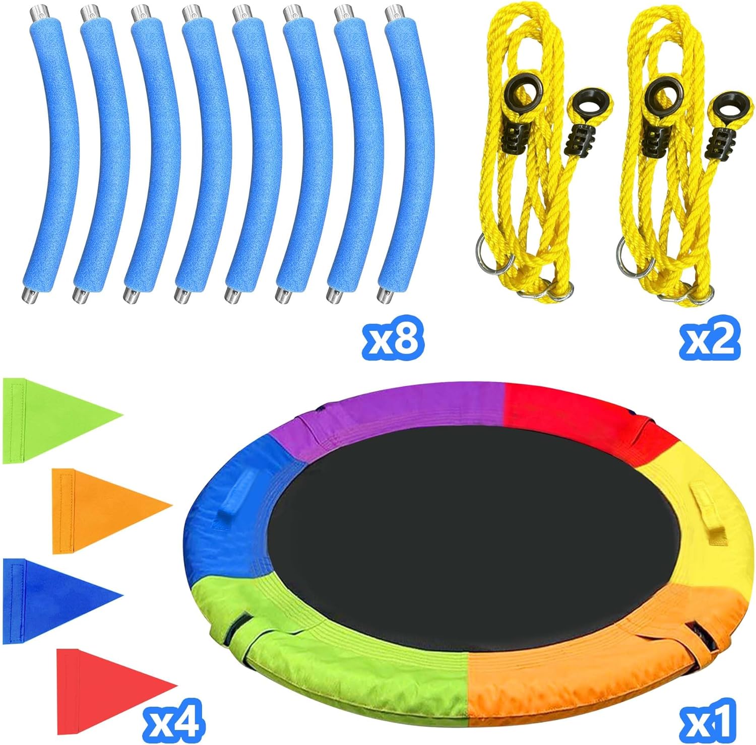 GVDV 40" Saucer Tree Swing, 750Lb Heavy Duty Capacity with Adjustable Hanging Straps, Multi-Strand Ropes & 360° Swivel, Indoor Outdoor Kids Swing for Backyard, Playground & Camping Gift