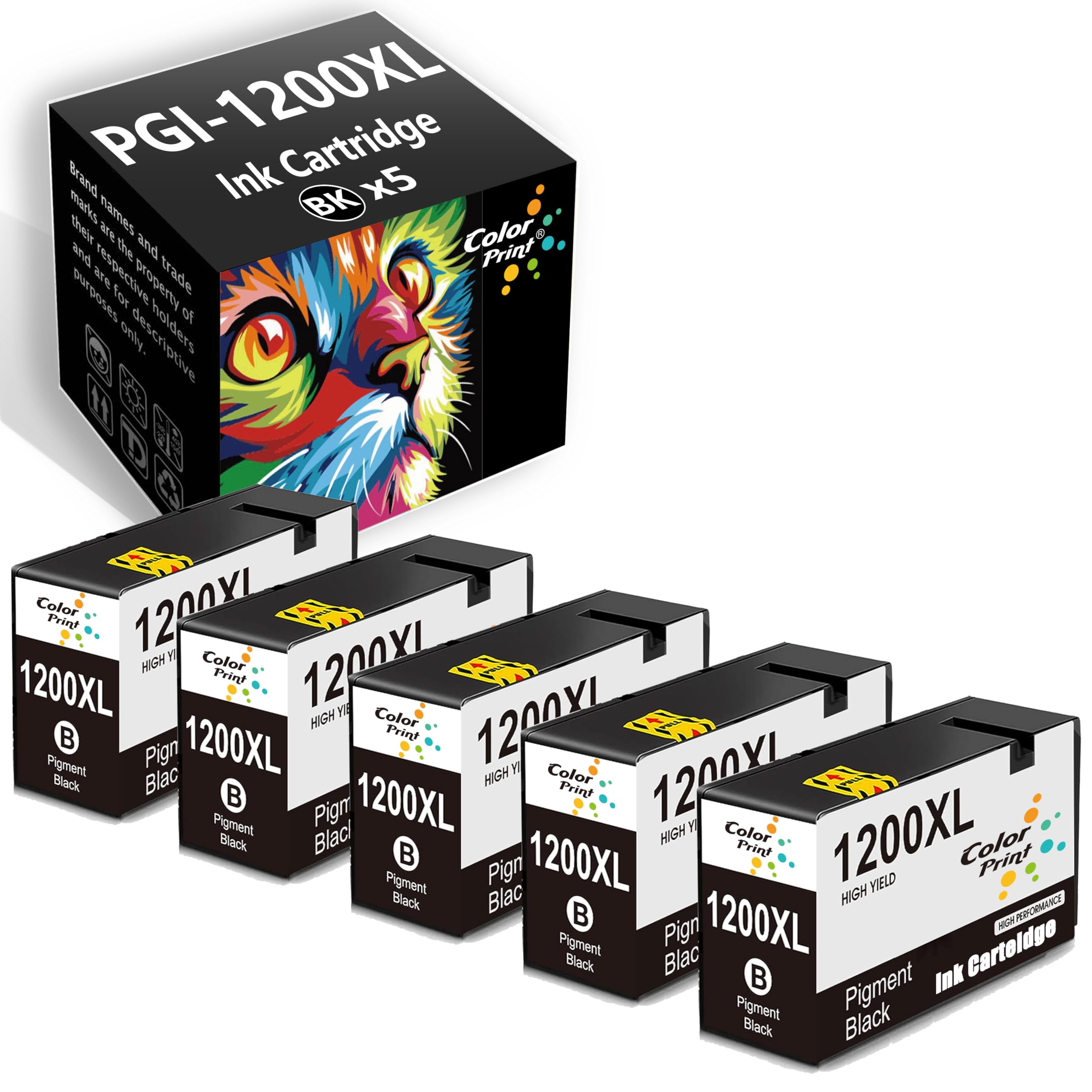 Color Print Compatible MB2720 Ink Cartridge Replacement for Canon PGI1200XL Black PGI1200 PGI-1200XL 1200 XL for Maxify MB2320 MB2050 MB2350 MB2120