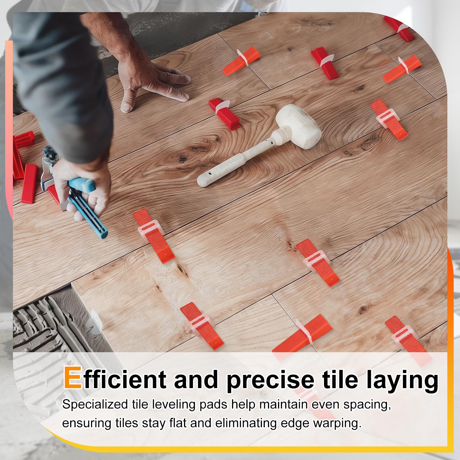 PATIKIL 400 cunei di livellamento riutilizzabili, distanziatori per livellamento piastrelle per installazione a parete in ceramica e installazione in pietra, rosso