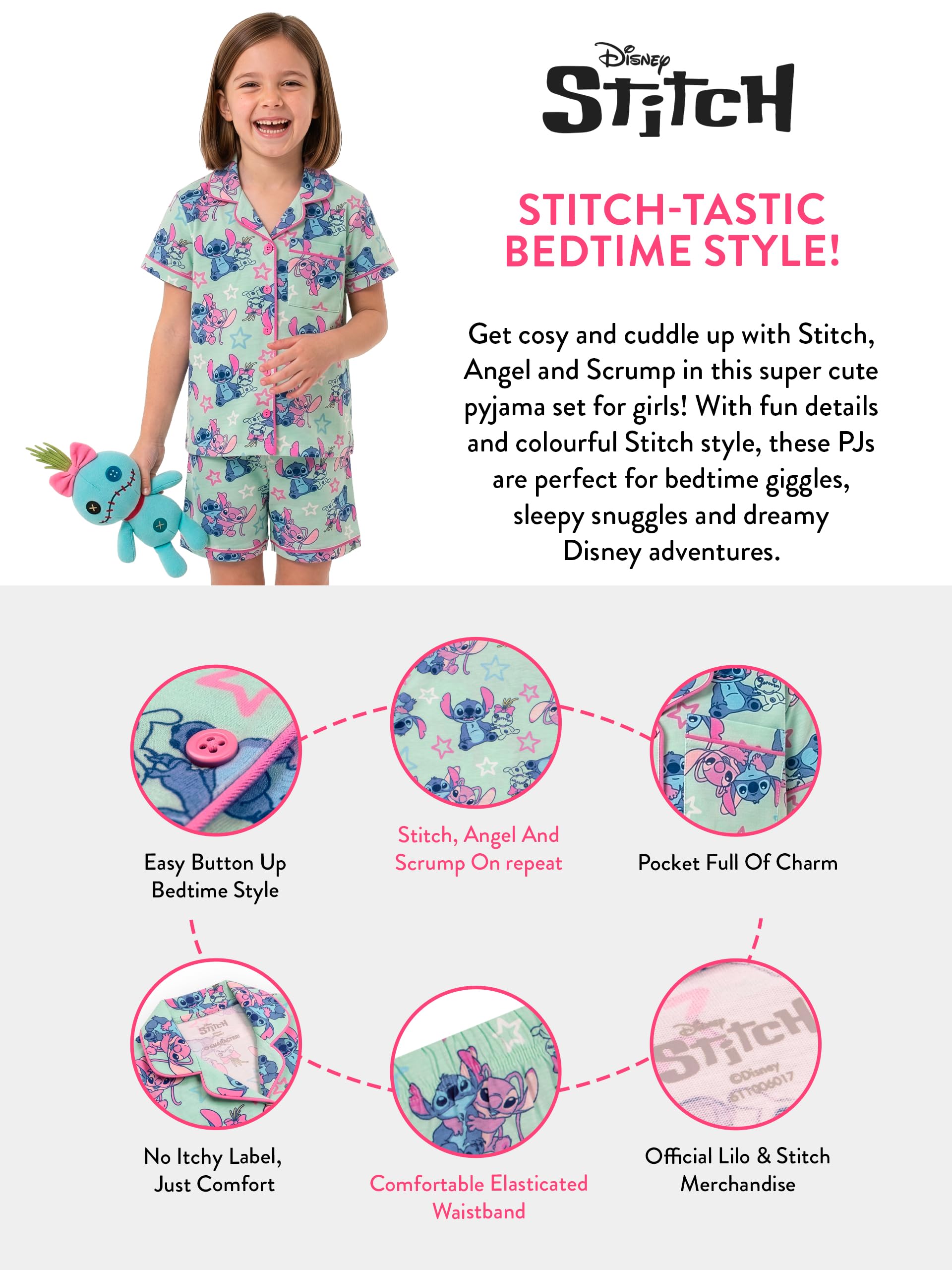 Disney Lilo & Stitch Piżama Dziewczęca, Piżama Angel i Stitch dla Dzieci