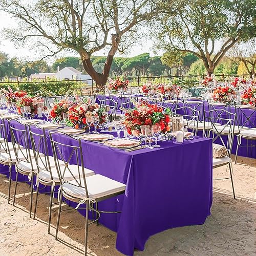 Miniatura 359 de Paquete de 10 manteles redondos de 120 pulgadas, mantel de poliéster blanco para mesa redonda, resistente a las manchas y a las arrugas, mantel