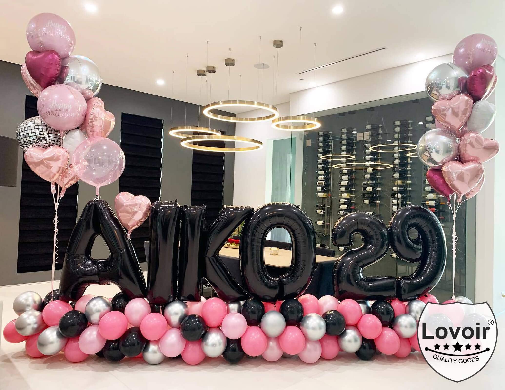 Toniful 40 Inch Large Black D Letter Balloons Jumbo Helium Balloons,Foil Mylar Big Alphabet Balloons For Birthday Party Annivers