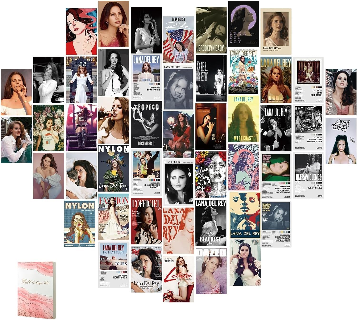 EXO DECOR Paper 50 Pcs Lana Del Rey Poster Set,4X6 Inch Music Cover Lana Album Poster Wall Collage Kit Room Decor For Bedroom Trendy, Dorm Photo Wall Decor (Lana Del Rey)-image-7