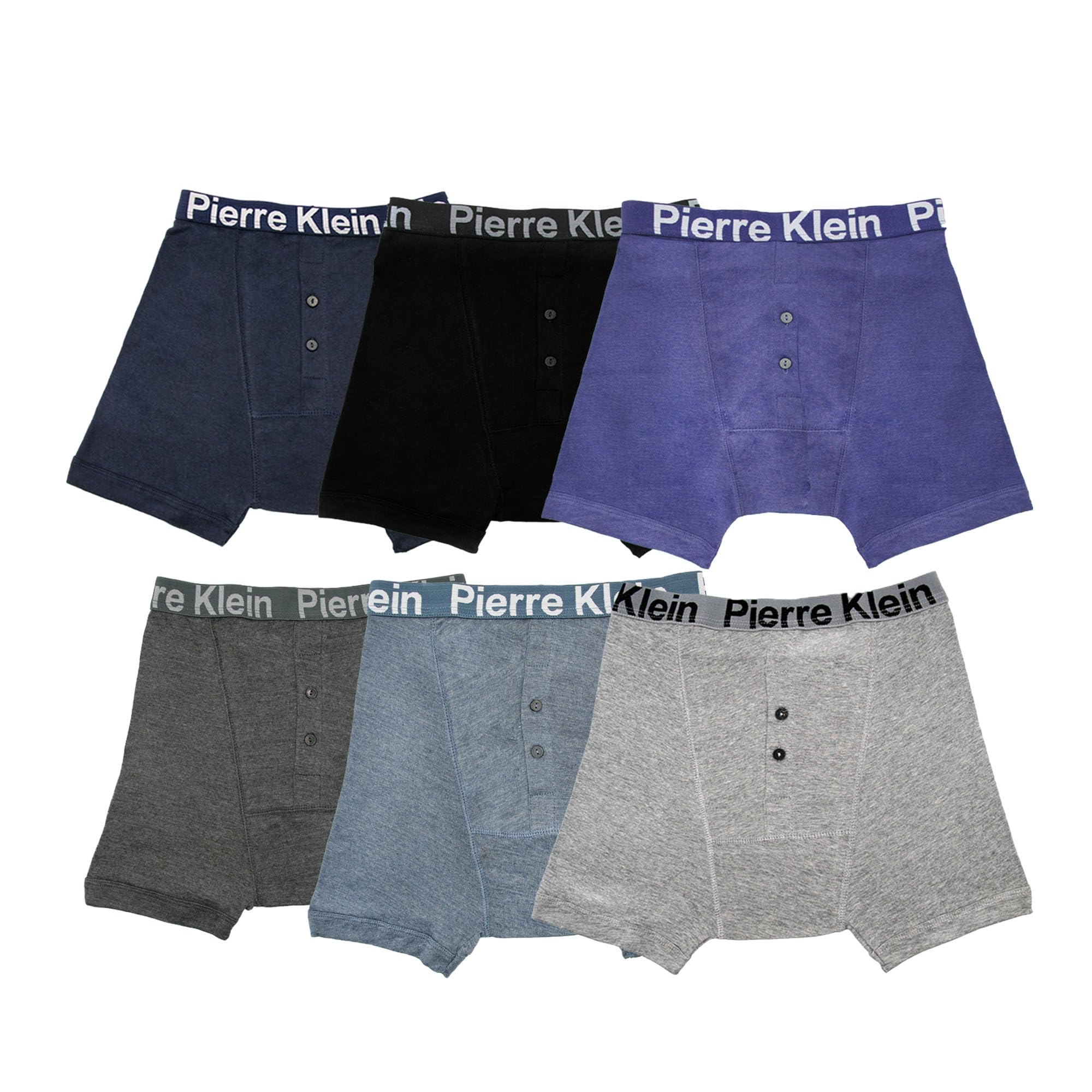 Pierre Klein Men's Black, Navy, Grey, Blue Assorted Plus Sizes 3XLto 5XL - 12 Pack Classic Ribbed Boxer Shorts – Breathable Stretch Waistband – Value Pack For (Uk, Alpha, 3XL, Plus, Regular, )