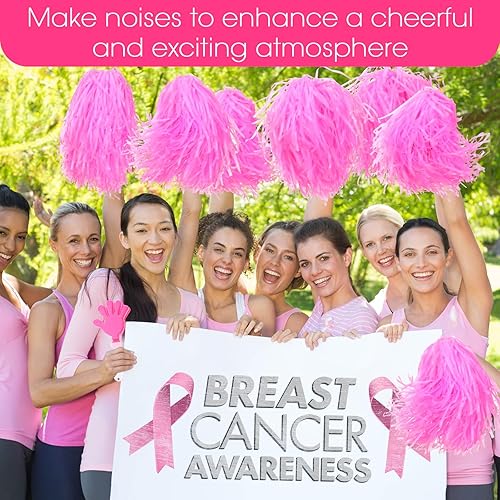 Miniatura 7 de Sosation 36 pompones de animadora y palitos de trueno para eventos deportivos, juegos de fútbol, escuela, baile, equipo, artículos de espíritu,