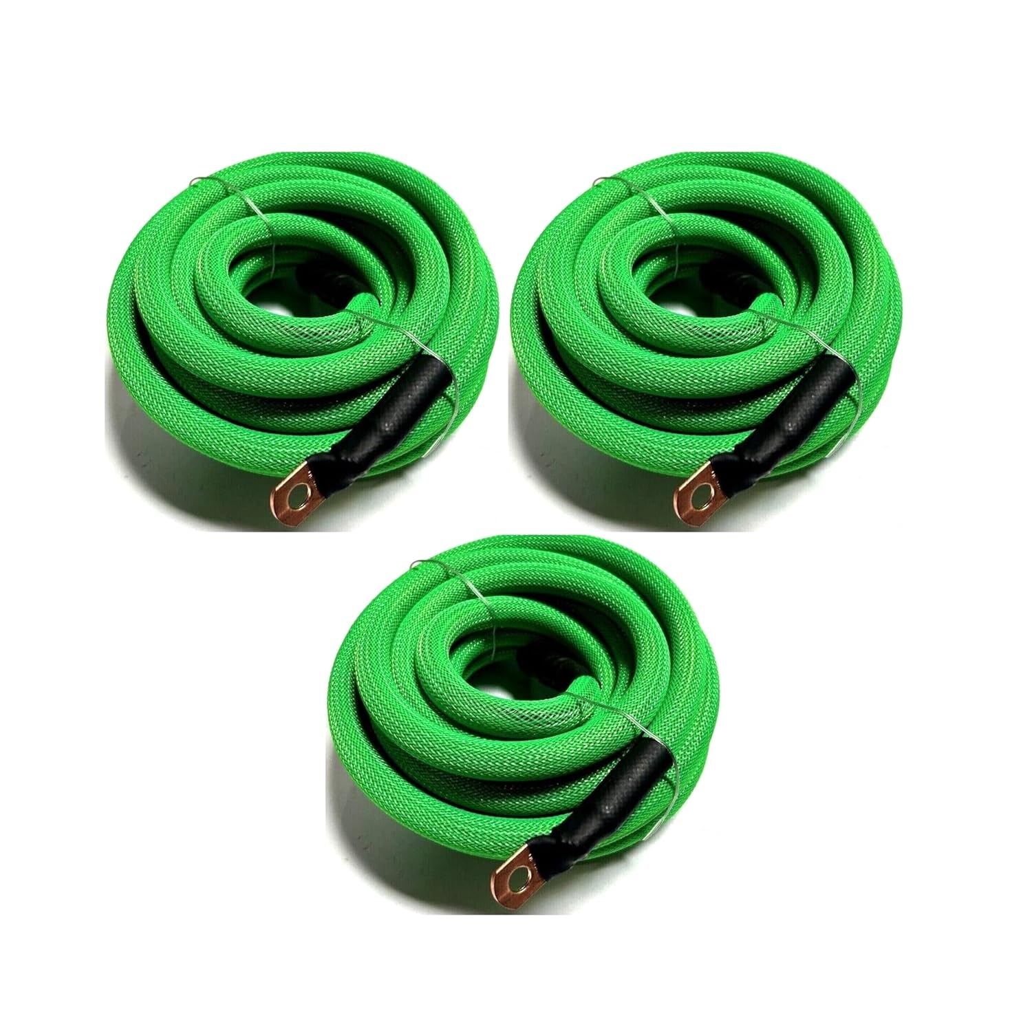 Big 3 Upgraded Custom Color 1/0/4 AWG Gauge Copper Snakeskin Braided Sleeving Cable Alternator Wire (Black, 4 ga.)