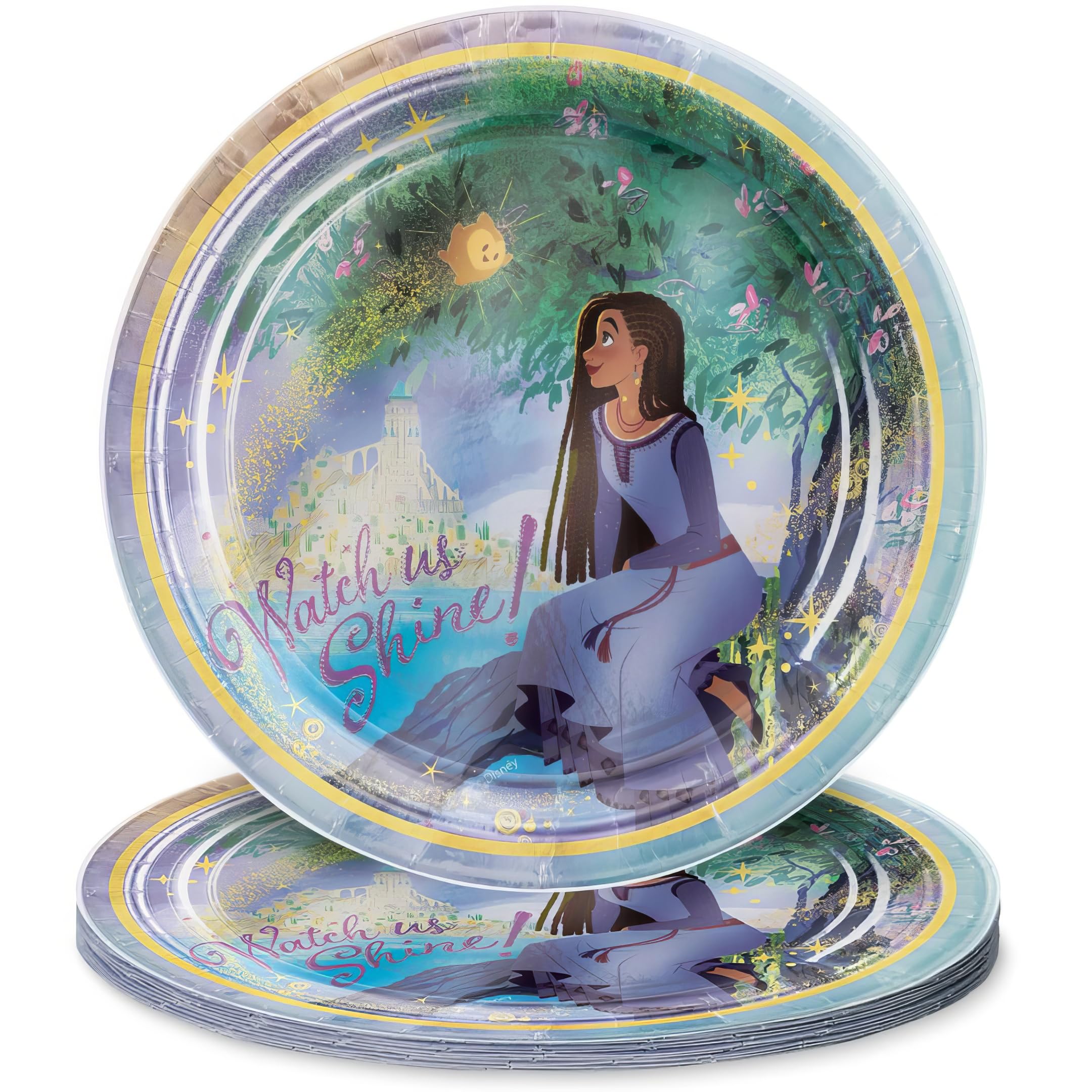 Assiettes à vœux multicolores amscan 22,9 cm pour fête d'enfants x8