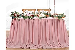 6ft Dusty Rose Table Skirt Sheer Tablecloth: Soft Elegance for Special Occasions
