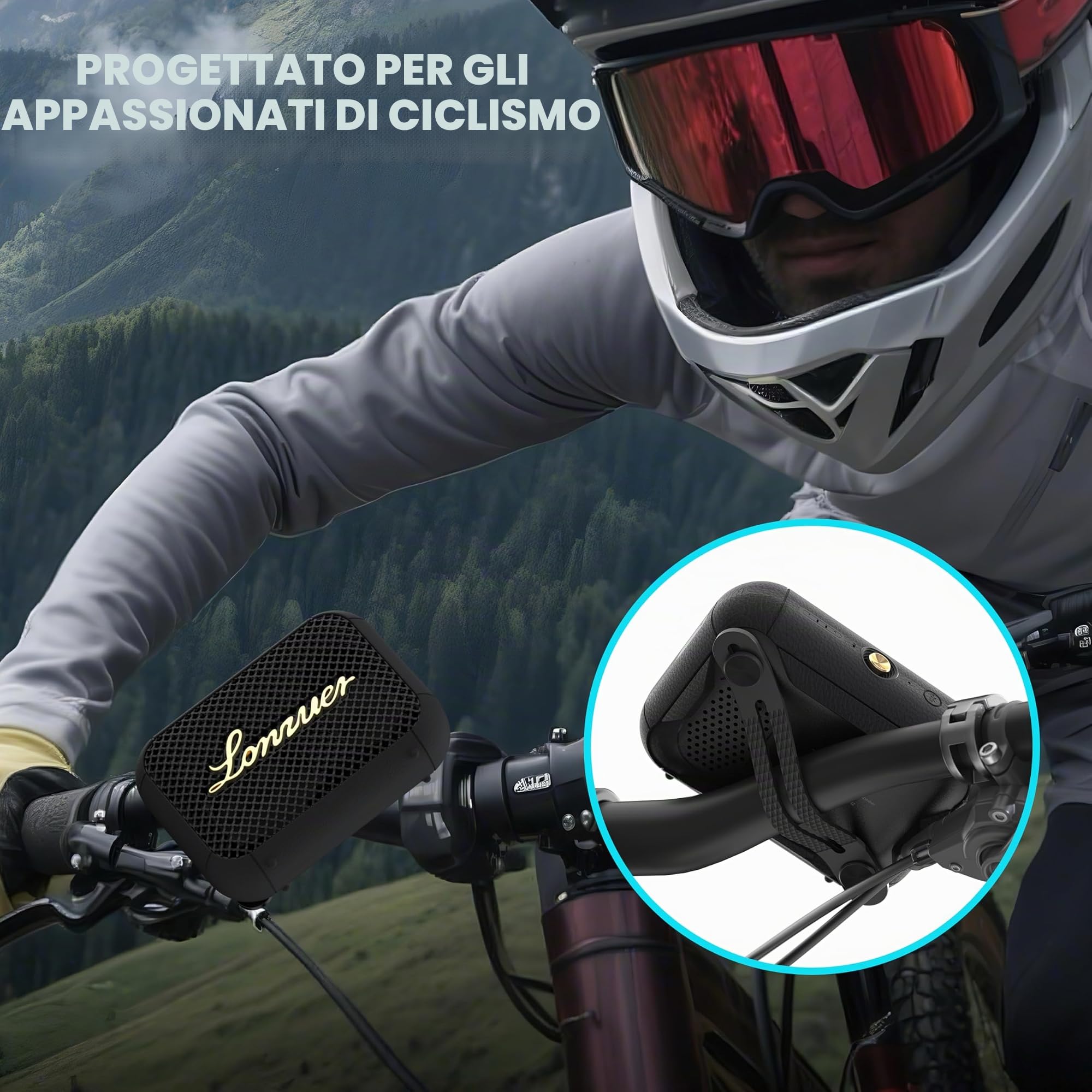Leap Altoparlanti Portatili Wireless Bluetooth-Piccolo Altoparlante Da doccia IPX7,Display Della Batteria,Suono Stereo,TWS,CHIAMATE Con Cinturino Di Montaggio Per Ciclismo,Sport,Viaggi,Campeggio-Nero
