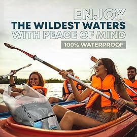 Earth Pak - Waterproof Dry Bag with Front Zippered Pocket Keeps Gear Dry for Kayaking, Beach, Rafting, Boating, Hiking, Camping and Fishing with Waterproof Phone Case