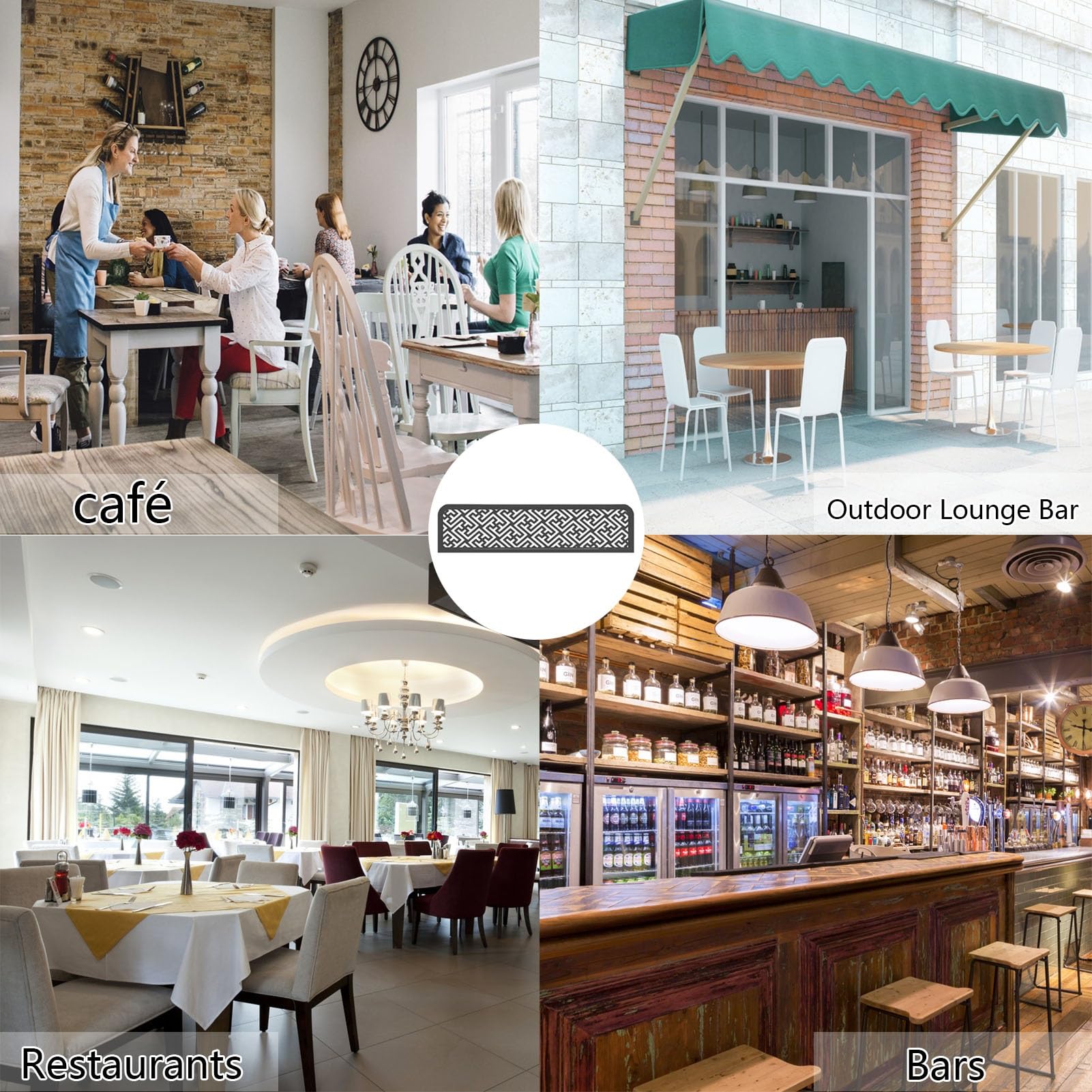 Genérico Mampara divisoria de Hierro Personalizable para comedores, mampara para encimeras de restaurantes, Valla Baja Decorativa (50 x 60 cm, Negra): solución Elegante para Separar Espacios.