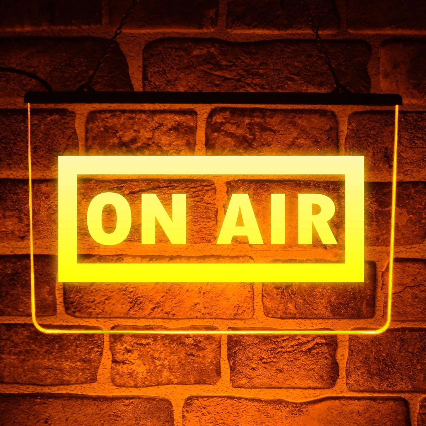 Paint The Town Led Yellow On Air Led Neon Light Up Sign – Hanging Wall Display For Music Recording Studio, Streaming Room, Podcast Setup Or Youtube Space | Usb Powered (Yellow)