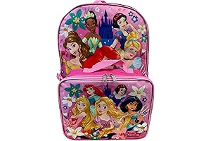 4-6 Kid's Group Princess Pink Licensed 16 Inch Backpack Lunchbox Set