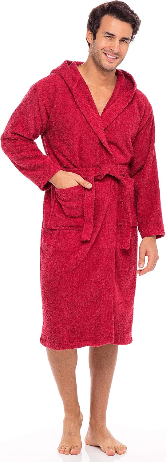 Mens towelling robe with hood Clearance