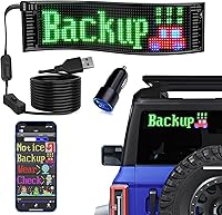 KJOY 14.6x3.6 USB 5V LED Sign - Bluetooth App Control, Flexible Programmable Scrolling Text & Animation Display for Car, Store, Party