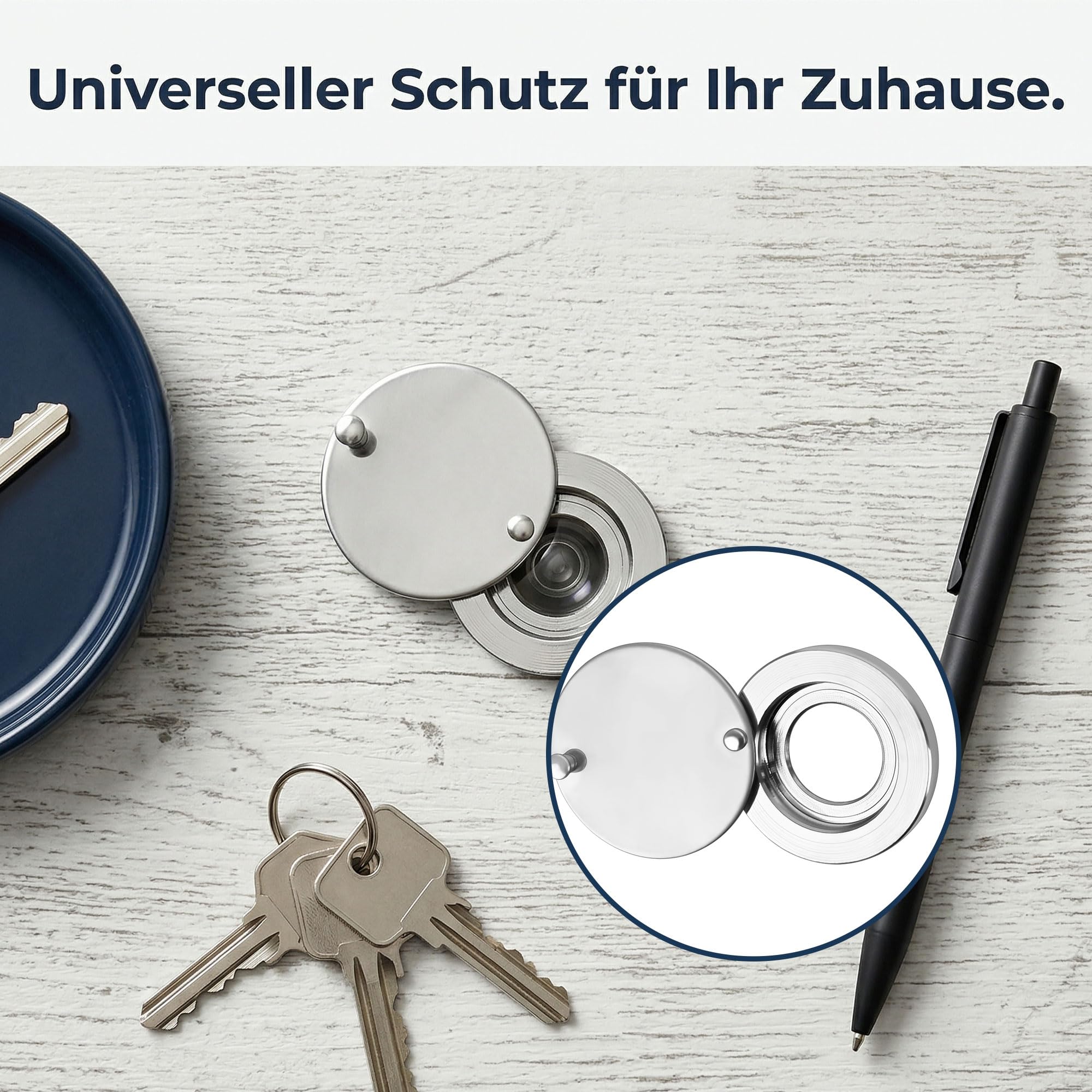 2 Stück Türspion Abdeckung, Ring Türspion Türlochabdeckung mit Selbstklebendem Installationswerkzeug Türspione Tür Spion Door Peephole Cover für Heimsicherheit Hotel Wohnung Büro