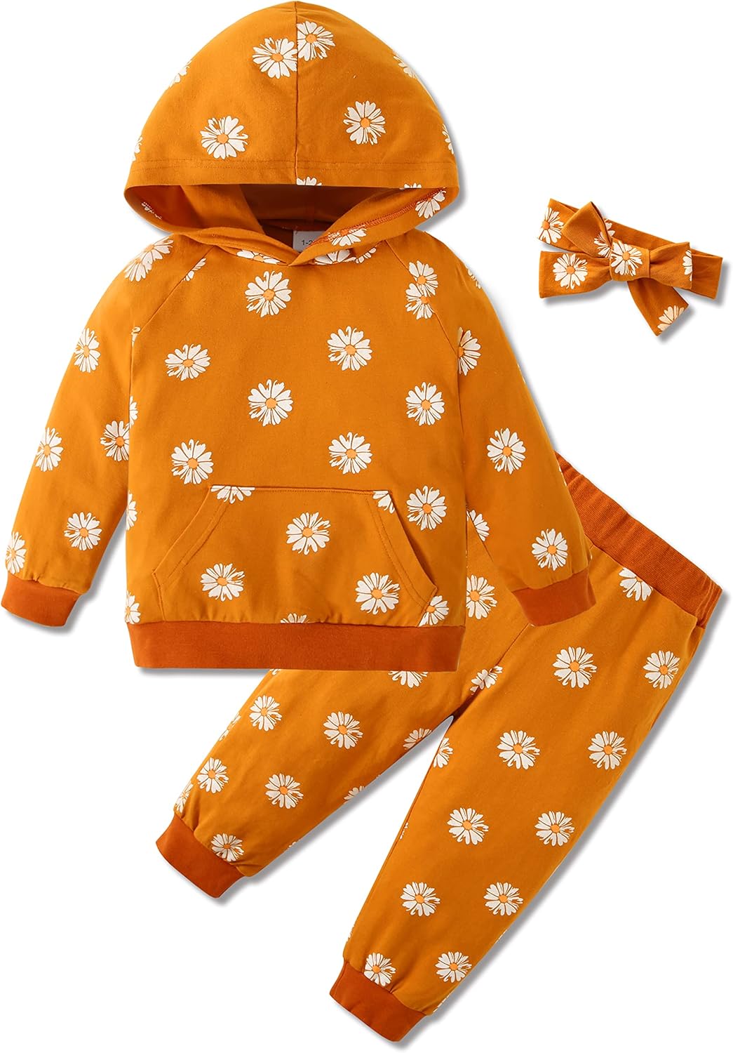 WESIDOM Toddler Girl Clothes Outfits Long Sleeve Hoodie Sweatshirt Pants Headband Toddler Girl Clothing Set