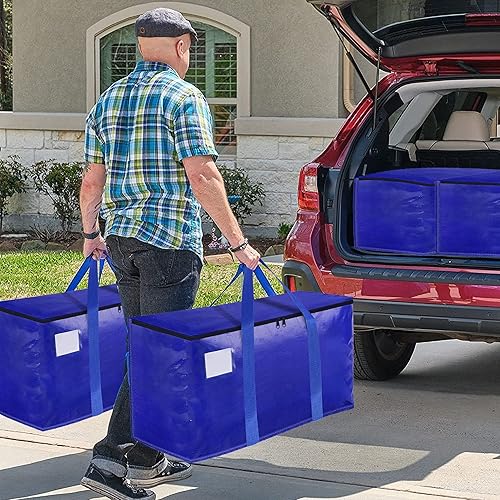 Miniatura 5 de Paquete de 6 bolsas de mudanza resistentes, suministros de mudanza para mudanzas, bolsas de almacenamiento con cremallera y asas de transporte