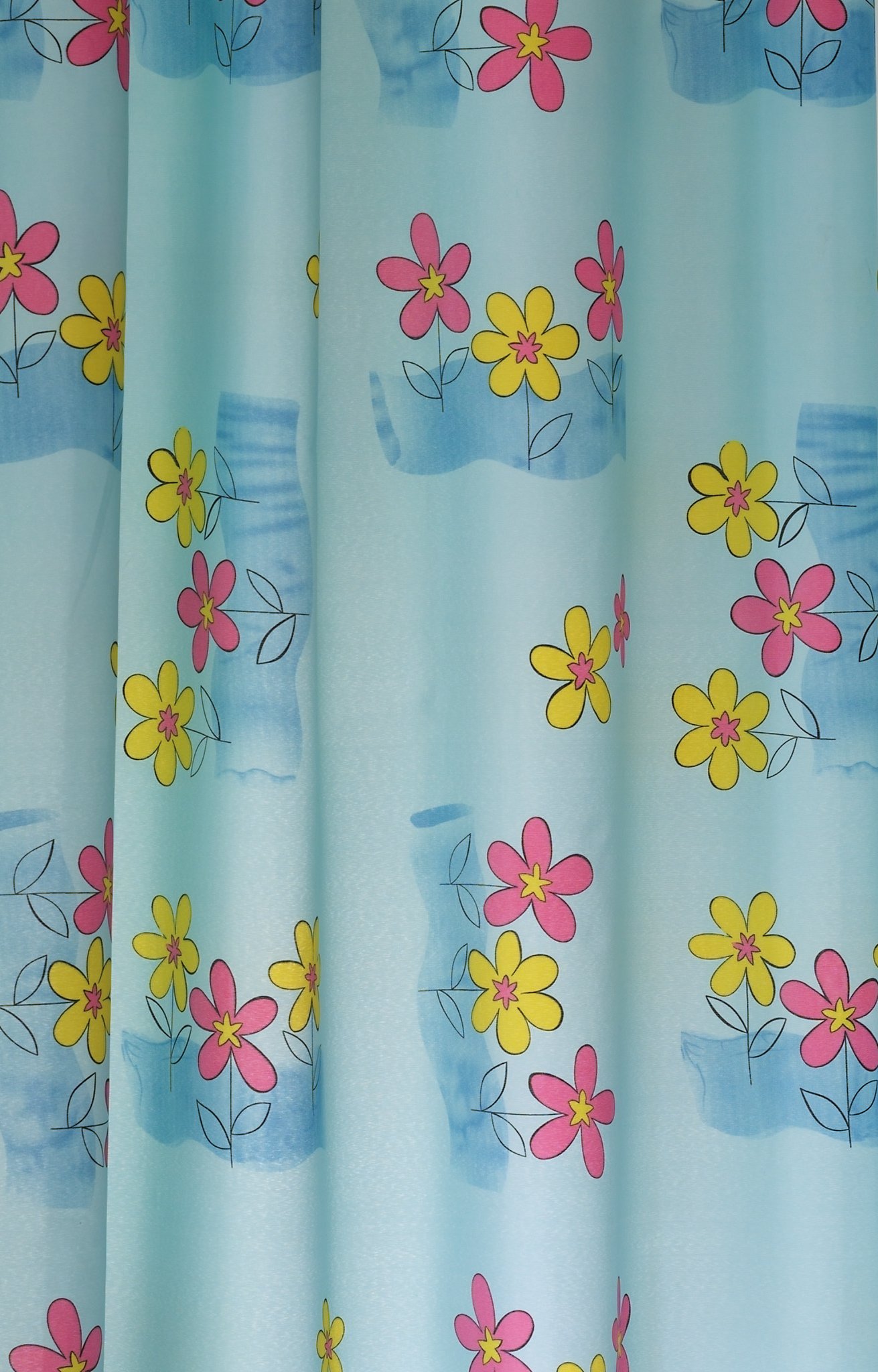 Gedy Begonia Curtain, Polyester, Blue, 200 x 180 x 0.02 cm, W 70.9" x L 78.7" (1 Panels) - Image 2