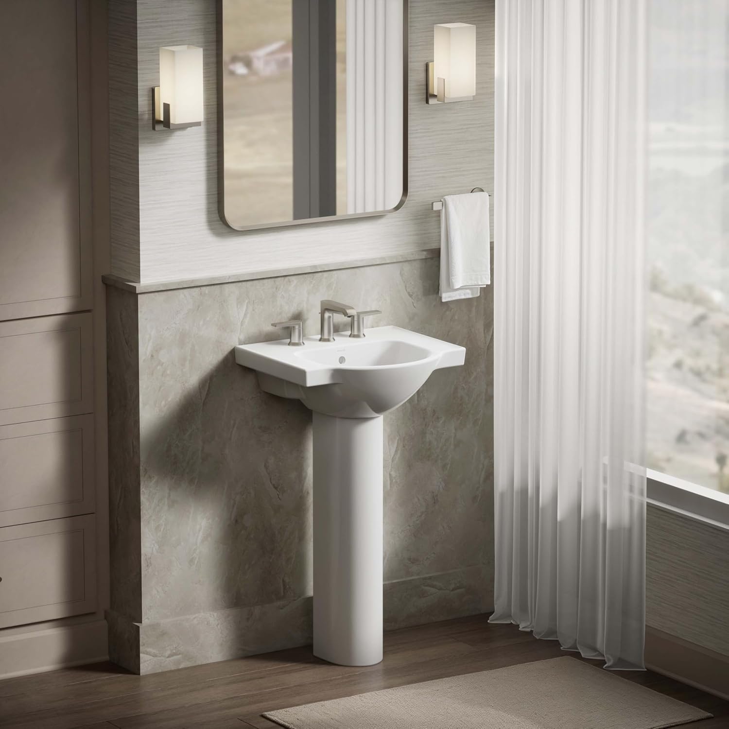 Kohler 5247-8-0 Veer Widespread Sink Basin, 21-Inch, White