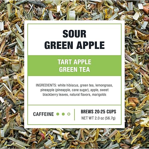 Vista 63 de Tiesta Tea - Máquina verde magra, hoja suelta, té verde cítrico claro, mezcla de hojas sueltas de primera calidad, cafeína media, prepara hasta 50