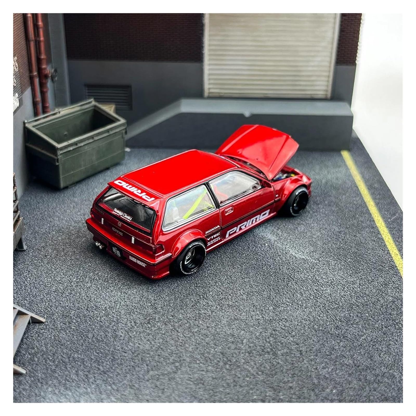 Metallo Scala Replica 1 64 per Honda Civic Ef apribile modello di auto classica pezzo da collezione esposizione Hobby Veicoli Giochi Set