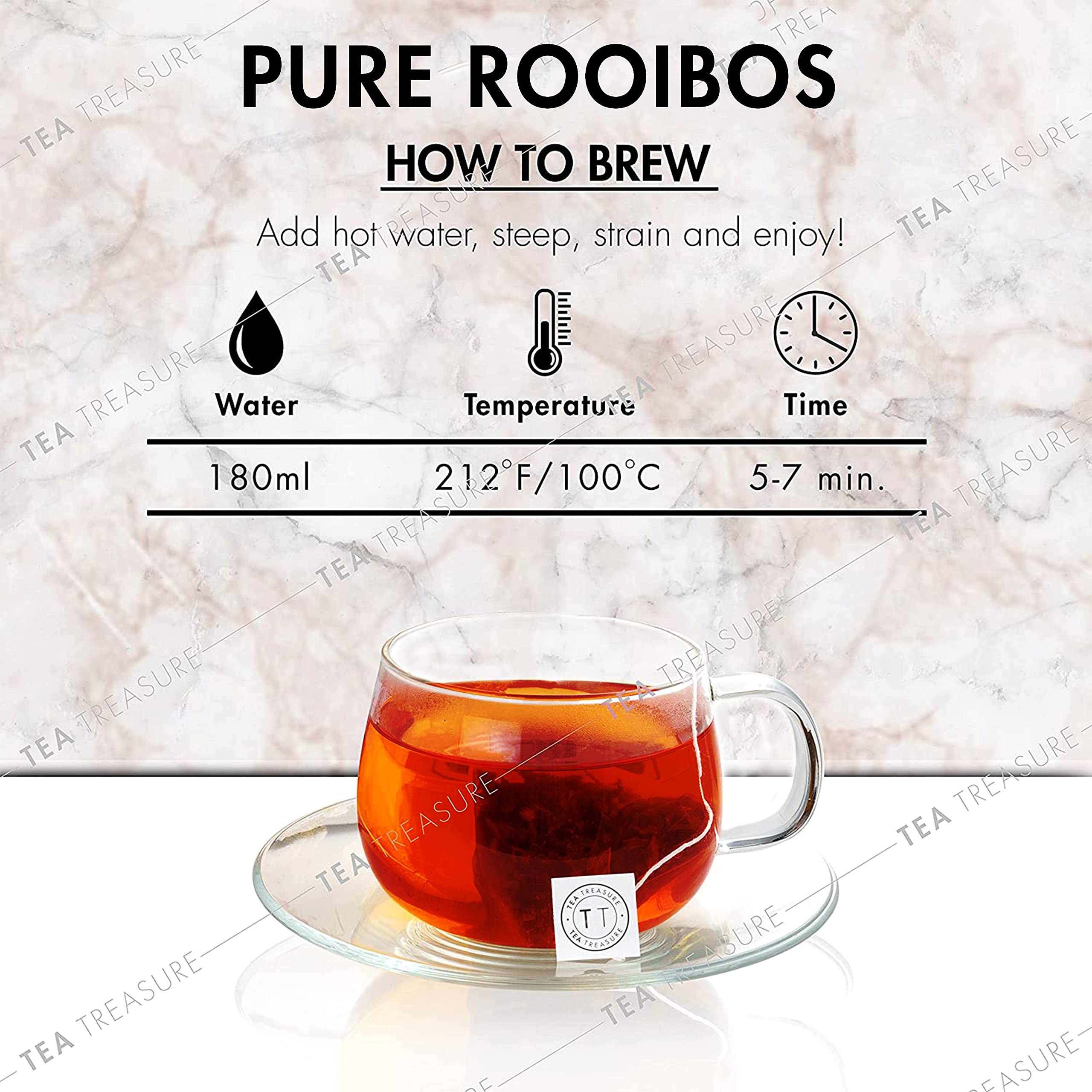 Tea Treasure Rooibos Tea - 25 Tea Bags | Pure Relief for Blood Sugar, Skin Health & Weight Management |Flower Based - Detox Tea - Boosts Immunity | Rich in Antioxidants | Aids Improves Digestion 2
