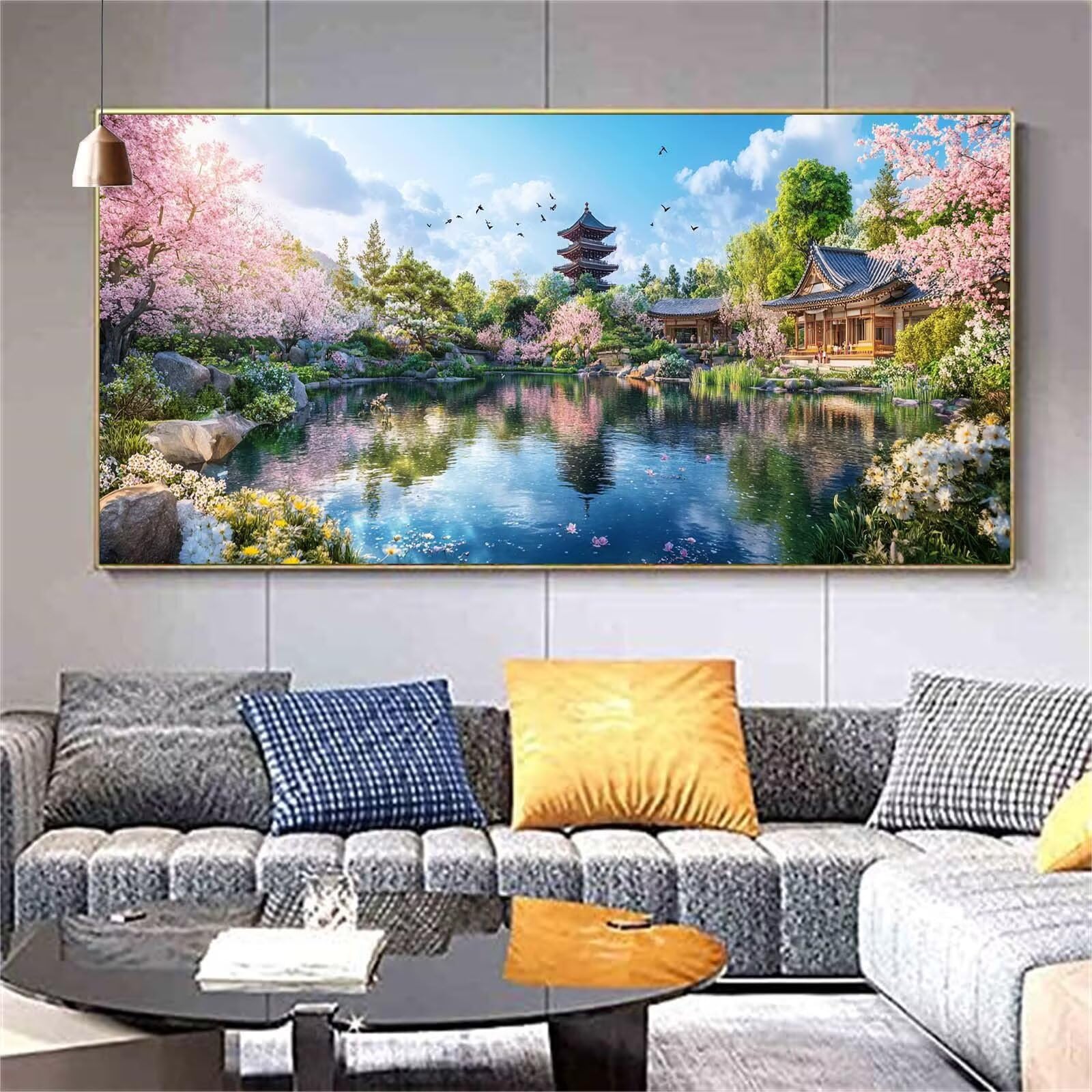 Diamond Painting Adulte,Diamond Painting Japon Peinture Diamant Paysage Diamond Painting Enfant 5D Perle Diamant a Coller,Cristal Painting Complet Cadeau Decoration Chambre Cadeau Femme 90x180cm Z598