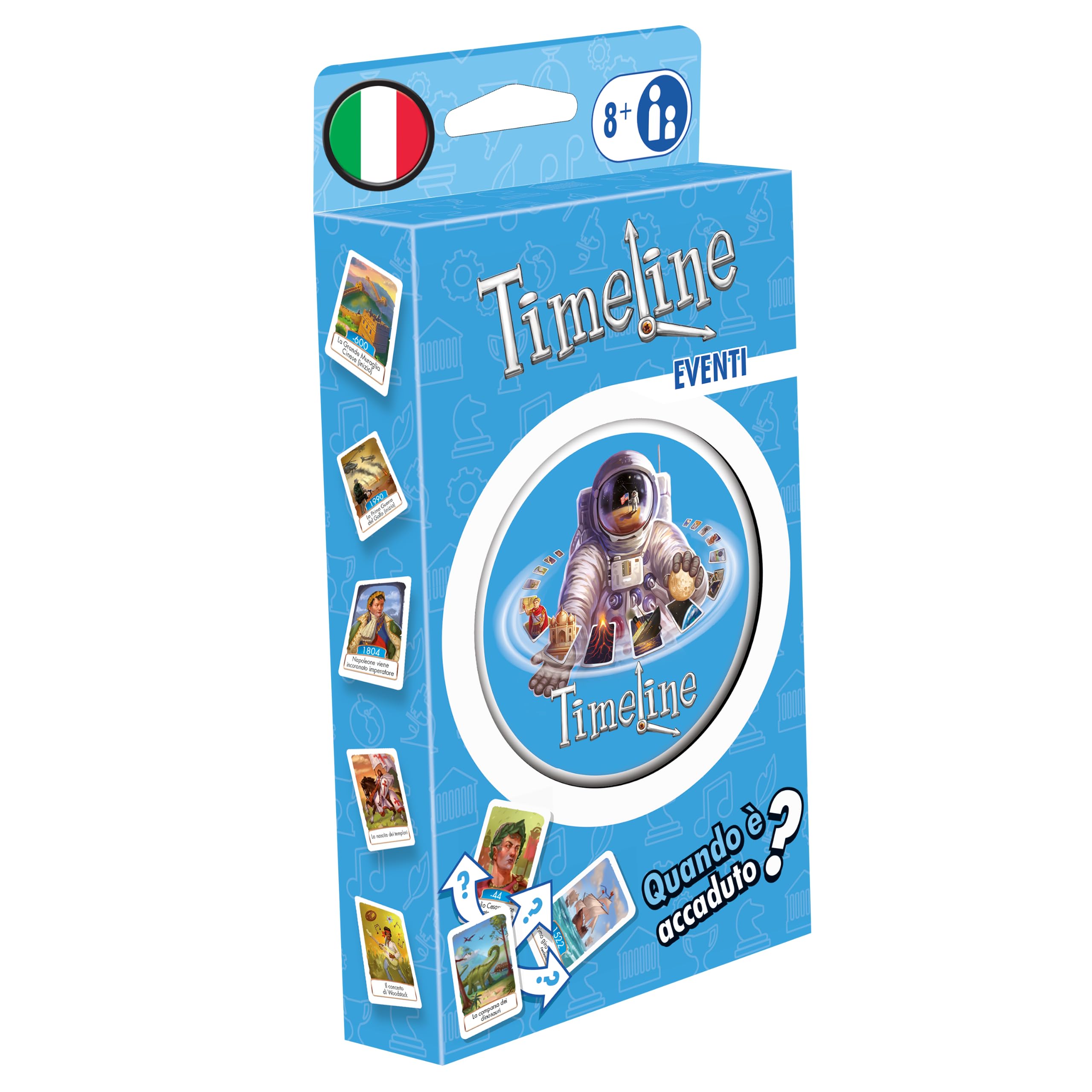 Asmodee - Chronology of Historical Events, Eco Blister, Card Game, Educational, Pocket Format, Italian edition, 8 to 99 years old, 8304