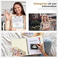 Vista 218 de Ospelelf Mini 3 Ring Binder, 2 Inch, Cute Pink Marble Binder for 5.5" x 8.5" with 5 Tab Dividers, File Folder Labels and Low Profile Clipboards