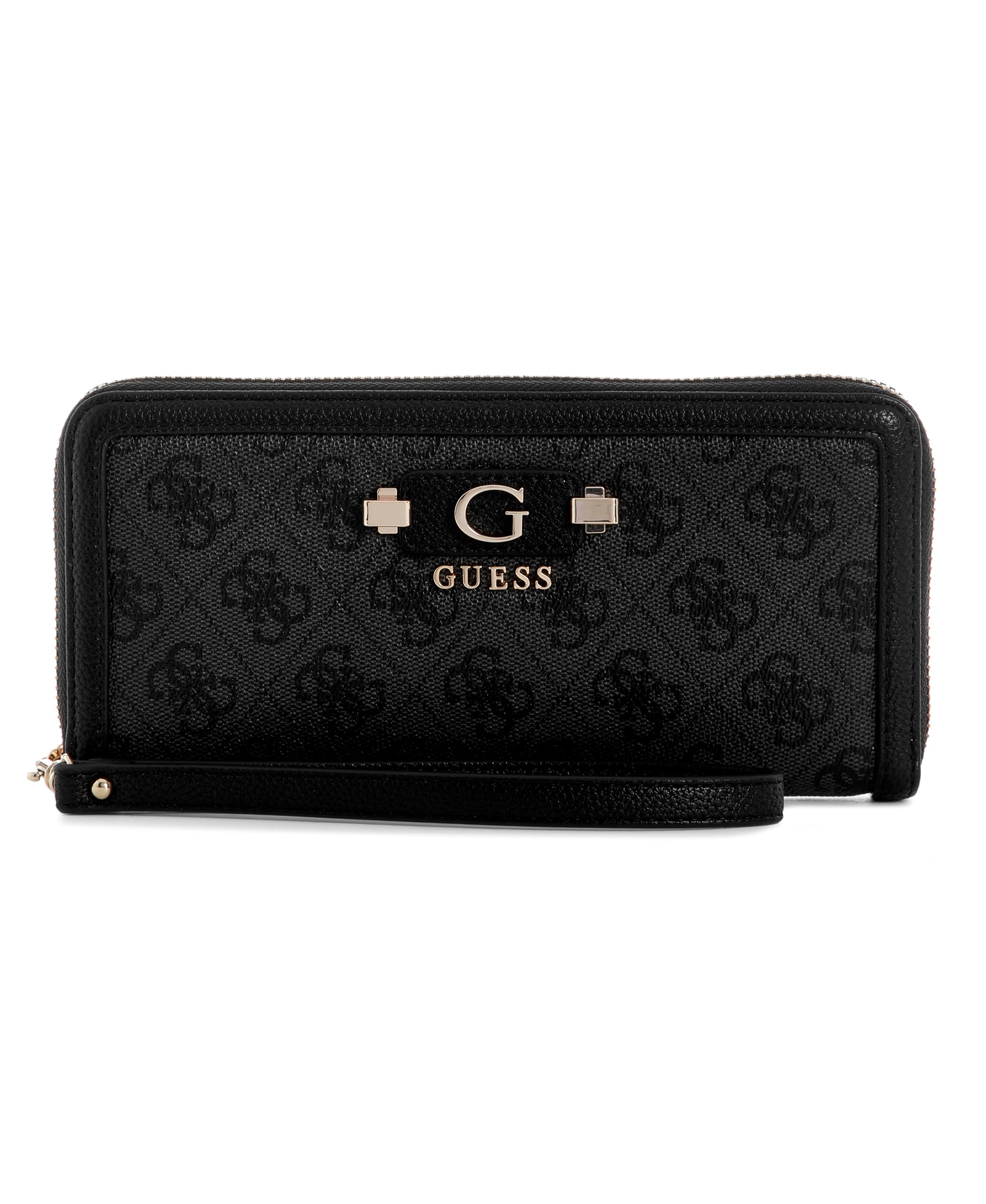 GUESS portafoglio Lindsey SLG Zip Around Wallet Coal Logo grigio scuro