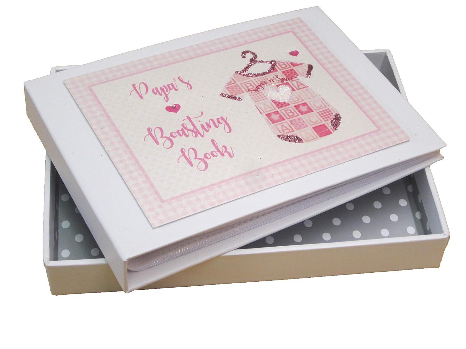 White Cotton Cards Papa's Boasting Book Photo Album, Pink Vest (PV12T)