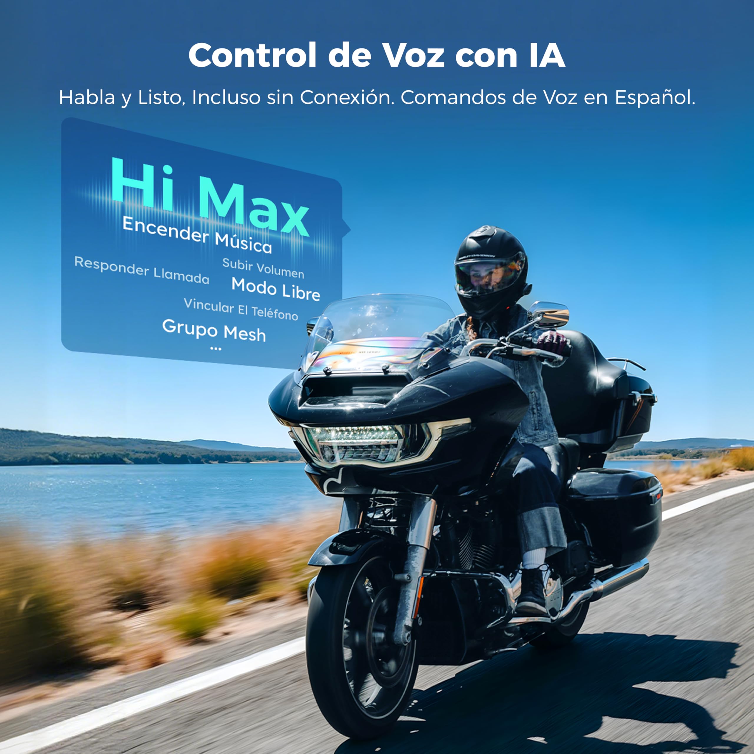 ASMAX Z1 Intercomunicador Casco Moto Bluetooth, 10 Motociclistas Mesh Intercom, Control de Voz, 42 min Carga Rápida/Montaje magnético/Cancelación de Ruido/Emparejamiento Universal, IP67, Individual