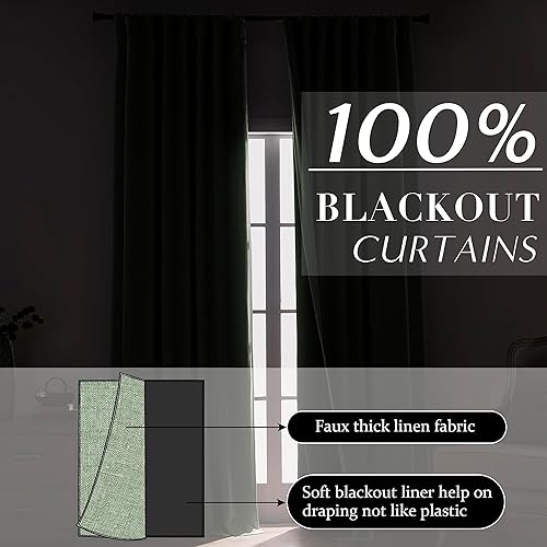 Miniatura 188 de PANELSBURG Cortina de techo para cortinas de 102 pulgadas de largo, cortina de piso a techo, cortinas opacas plisadas para dormitorio, sala